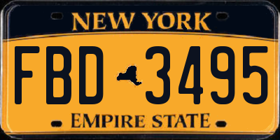NY license plate FBD3495