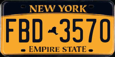 NY license plate FBD3570