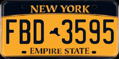 NY license plate FBD3595