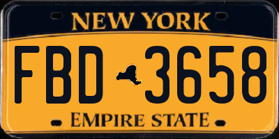 NY license plate FBD3658