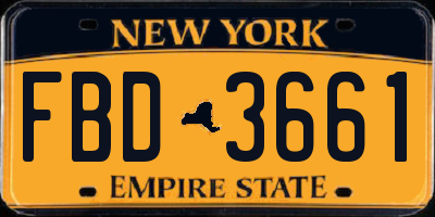 NY license plate FBD3661
