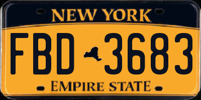 NY license plate FBD3683