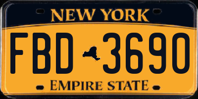 NY license plate FBD3690