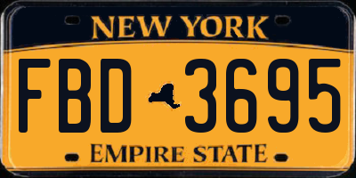 NY license plate FBD3695