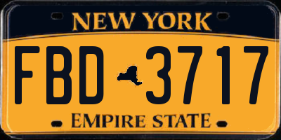 NY license plate FBD3717