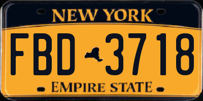 NY license plate FBD3718