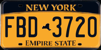 NY license plate FBD3720