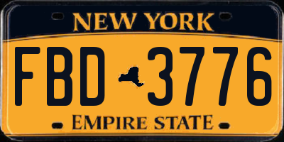 NY license plate FBD3776