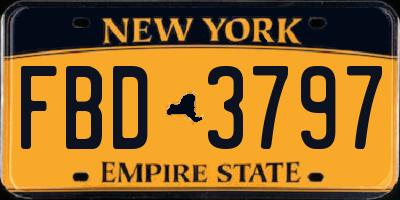 NY license plate FBD3797