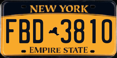 NY license plate FBD3810