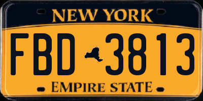 NY license plate FBD3813