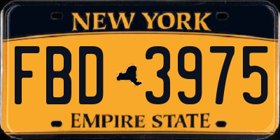 NY license plate FBD3975