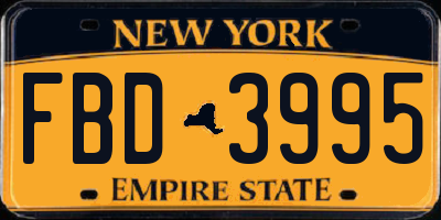 NY license plate FBD3995