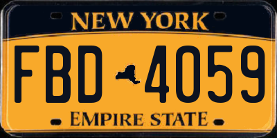 NY license plate FBD4059