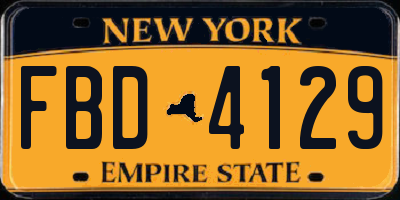 NY license plate FBD4129