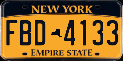 NY license plate FBD4133