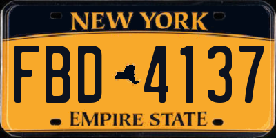 NY license plate FBD4137