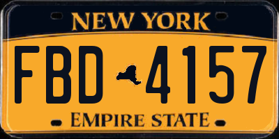 NY license plate FBD4157