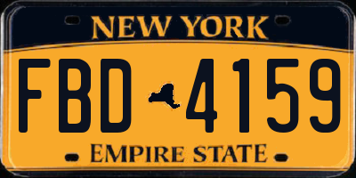 NY license plate FBD4159