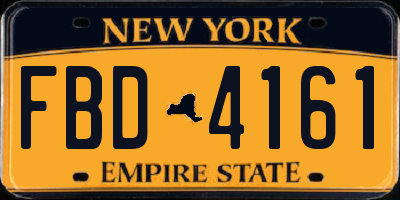 NY license plate FBD4161