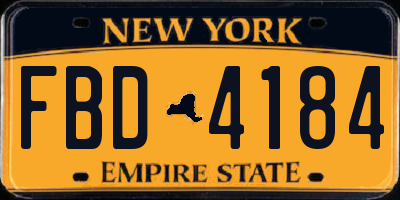 NY license plate FBD4184