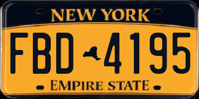 NY license plate FBD4195
