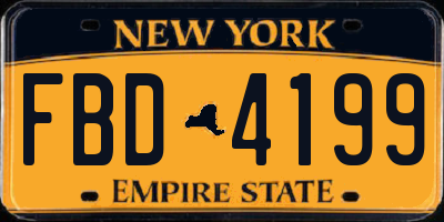 NY license plate FBD4199