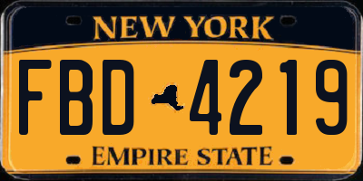 NY license plate FBD4219