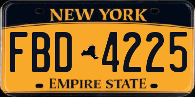 NY license plate FBD4225