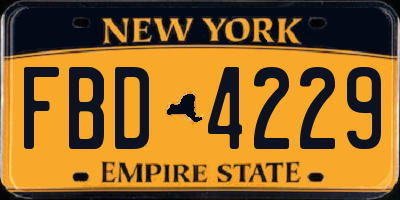 NY license plate FBD4229