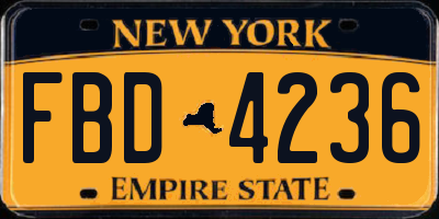 NY license plate FBD4236