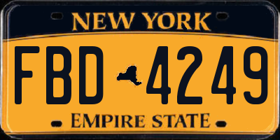 NY license plate FBD4249