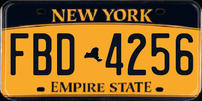 NY license plate FBD4256