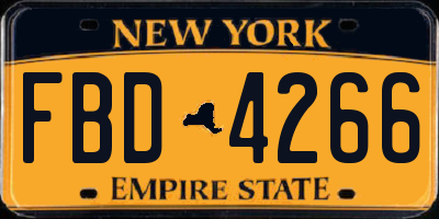 NY license plate FBD4266
