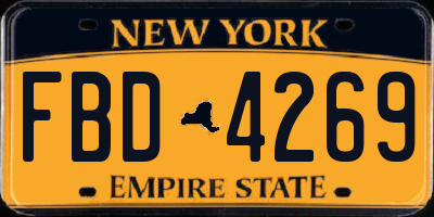 NY license plate FBD4269