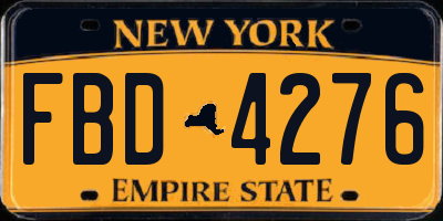 NY license plate FBD4276