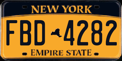 NY license plate FBD4282