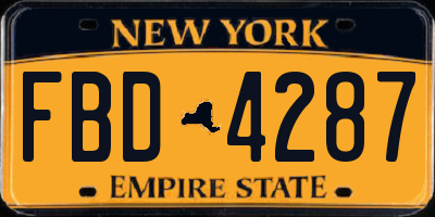 NY license plate FBD4287