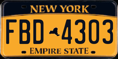 NY license plate FBD4303
