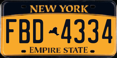 NY license plate FBD4334