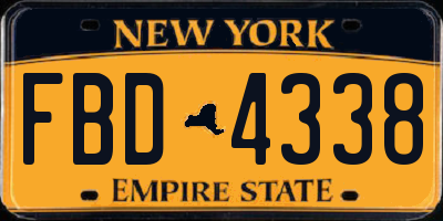 NY license plate FBD4338