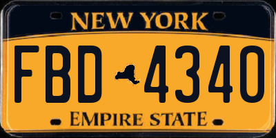NY license plate FBD4340