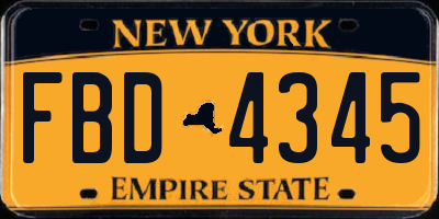 NY license plate FBD4345