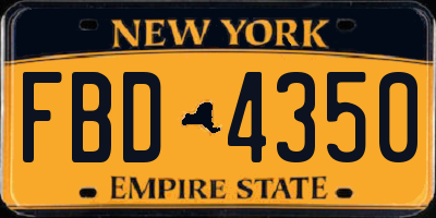 NY license plate FBD4350