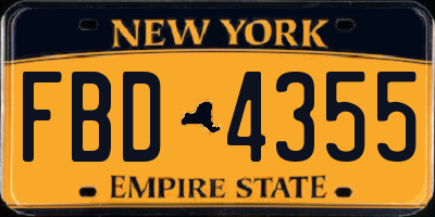 NY license plate FBD4355