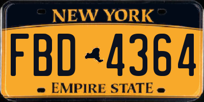 NY license plate FBD4364