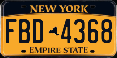 NY license plate FBD4368