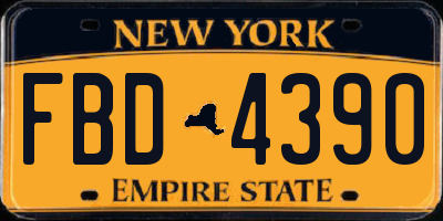 NY license plate FBD4390