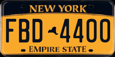 NY license plate FBD4400