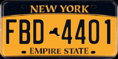 NY license plate FBD4401